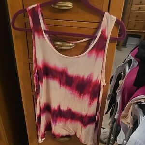 Juicy Couture Pink Tie-Dye Scoop Neck Tank